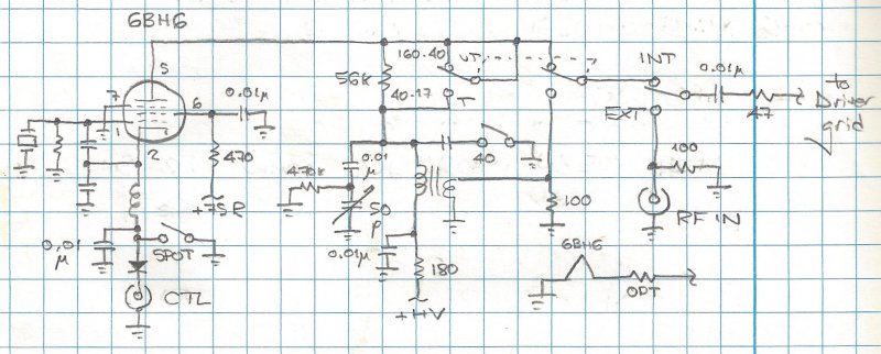 Schematic diagram of combination (untuned/tuned) HC-49-crystal-friendly vacuum-tube oscillator.