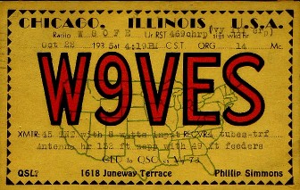 Image of W9VES QSL card.